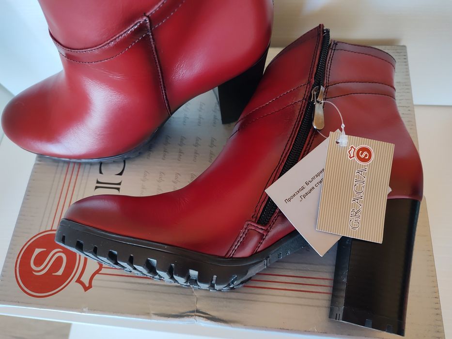 Чисто нови дамски боти от естествена кожа Gracia