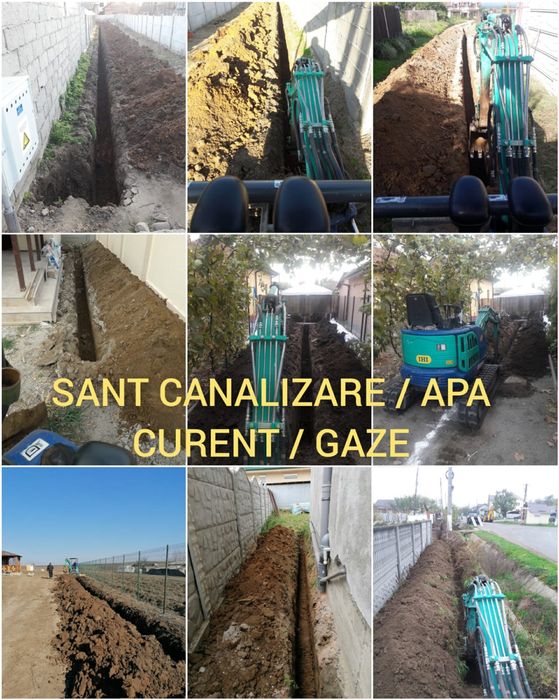 MINIEXCAVATOR fundatii, santuri, bransamente, alte sapaturi demolari