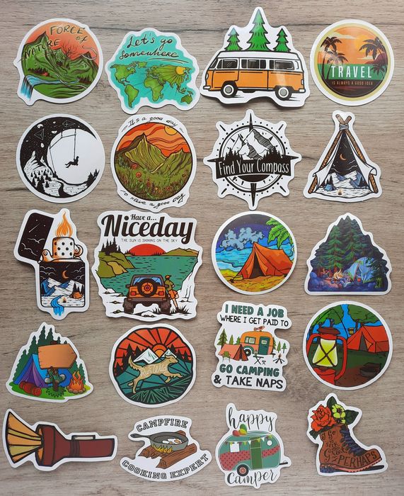 Наклейка стикер на тему вело, туризм, природа