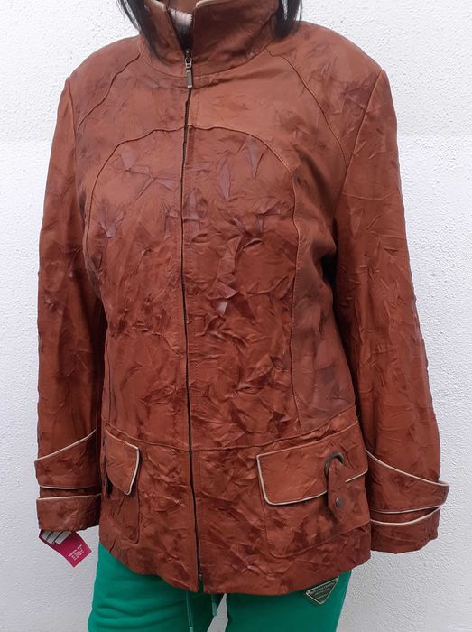 Geacă NOUĂ de piele naturală femei haină damă gen sacou trei sferturi