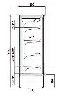 Vitrina verticala 4 usi - 257 cm / Spania / NOU