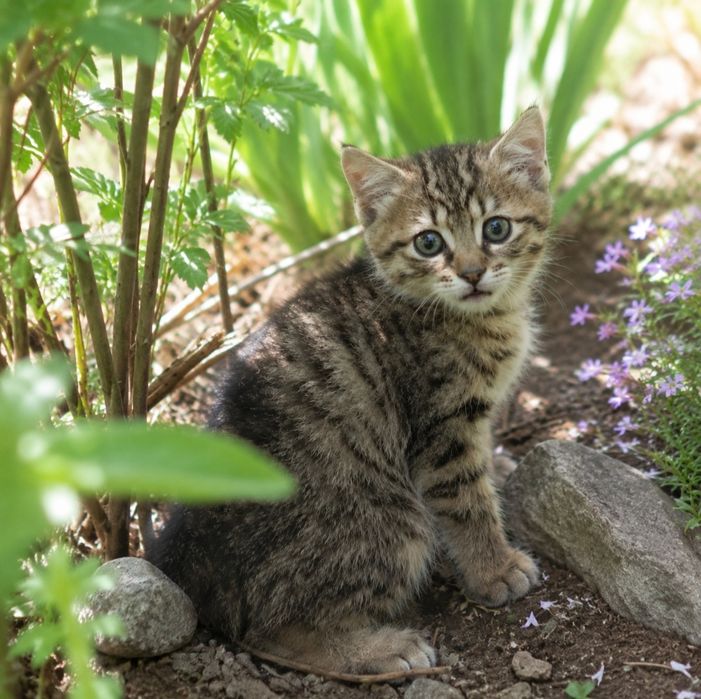 Котенок хочет найти  хозяев