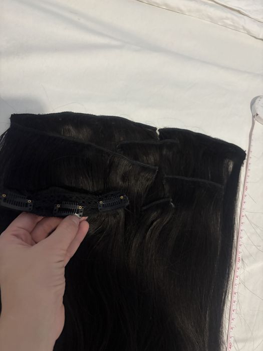 Extensii din par natural saten inchis brunet natural  60 cm 70 cm