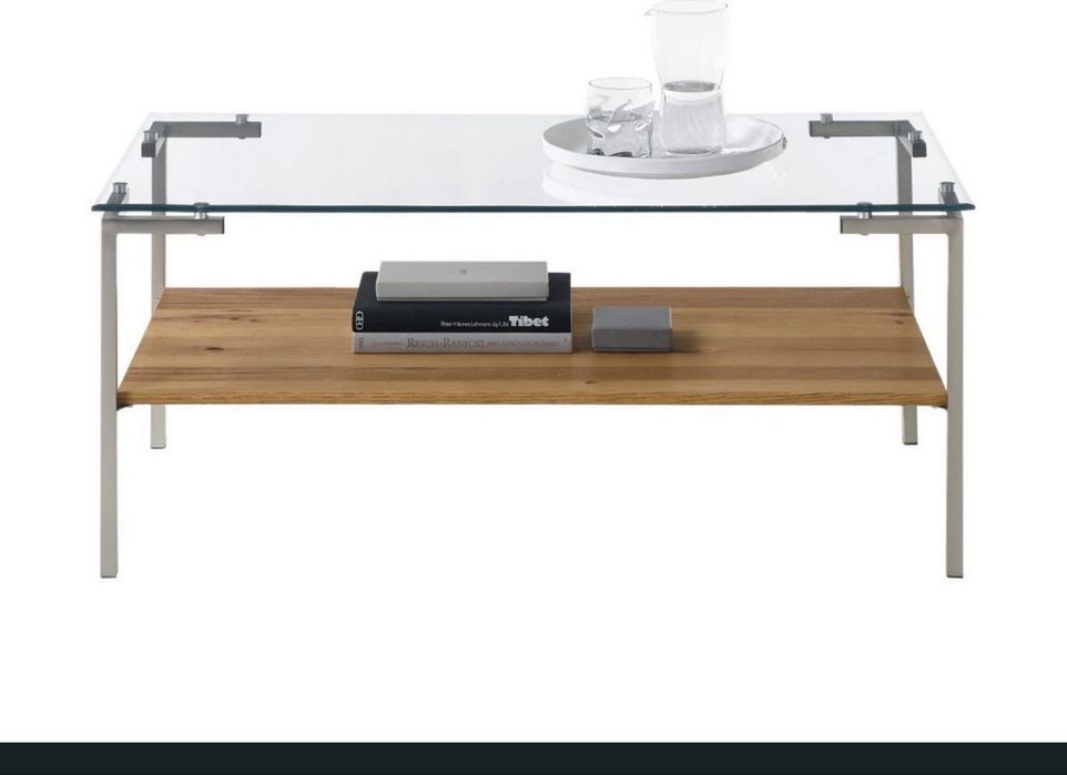 110/60/45 Холна маса от закалено стъкло и дървен плот