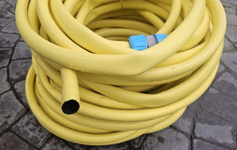 Vand furtun grădină galben 48 m, diametru aprox. 25 mm (1") + 3 mufe rapide
