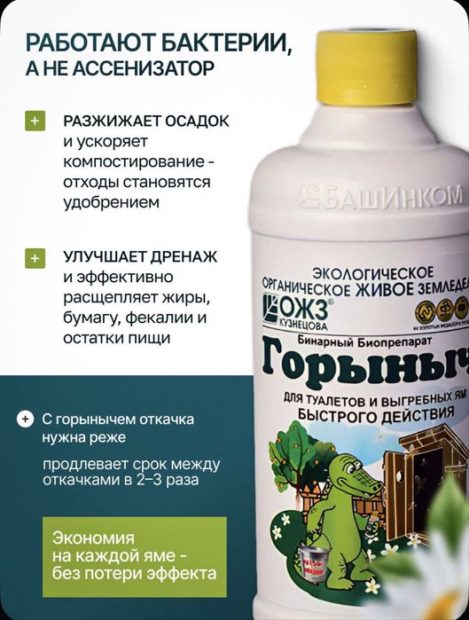 Горыныч для септиков ям и туалетов