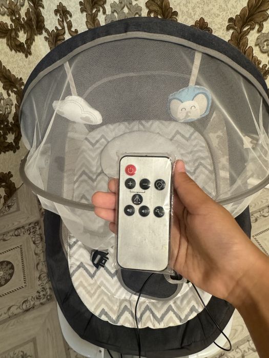 Шезлонг-люлька темно-серый