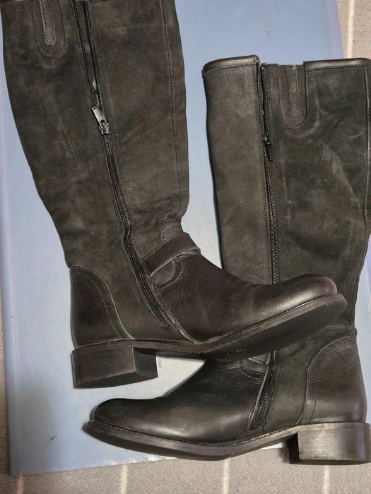 Cizme inalte piele naturala, imblanite, dama, 39, practic noi