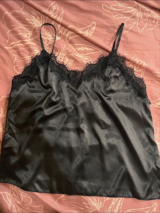 Pijama damă satin negru
