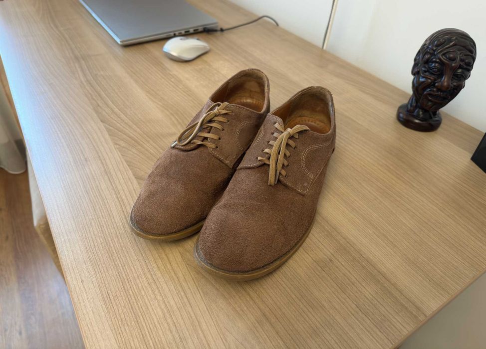 Pantofi casual din piele întoarsă - Zara - Maro - Barbati - 40