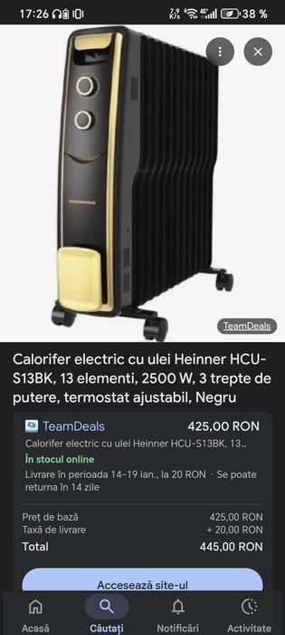 Calorifer electric cu ulei