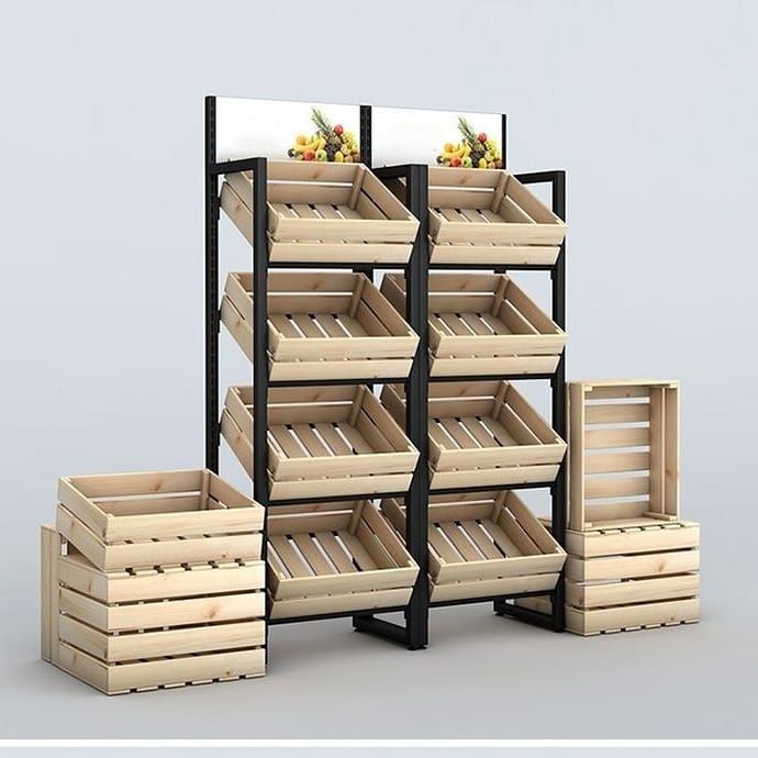 Для магазинов для фруктов и овощей стеллажи,