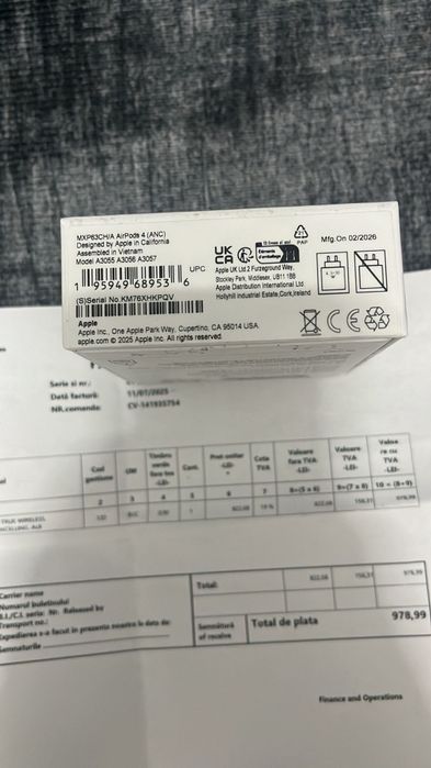 Căști Airpods 4 cu ANC sigilate