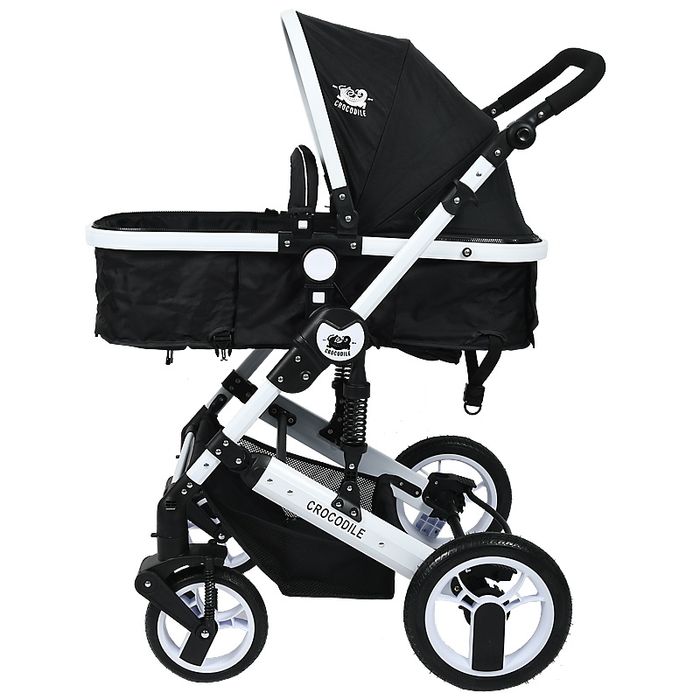 Carucior 2 in 1 reversibil X-2 Crocodile Black 0 36 luni