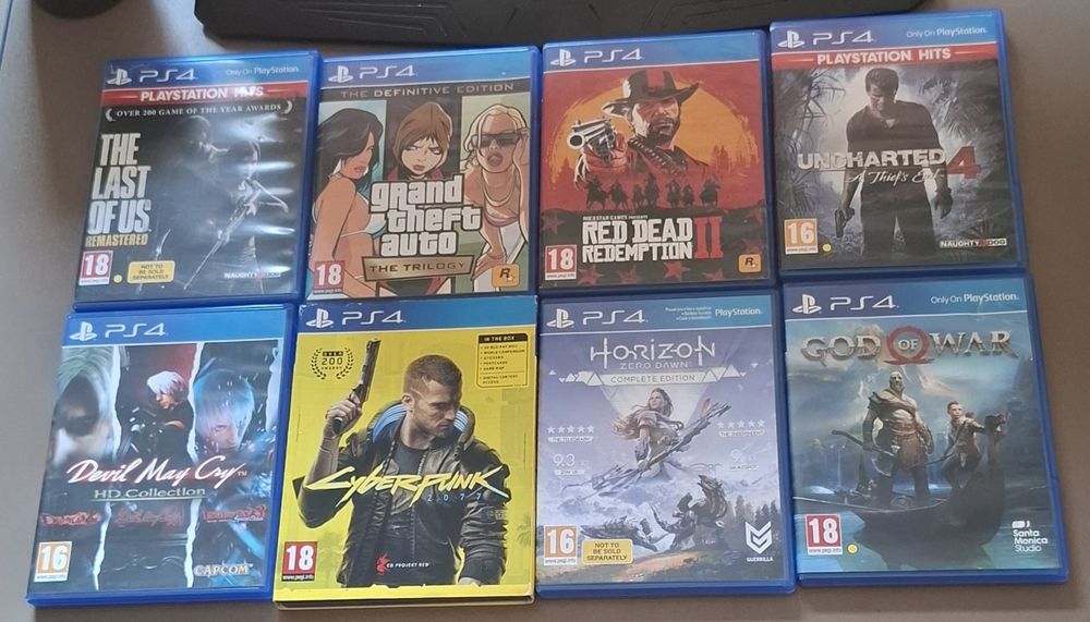 Lot 8 jocuri PS4 (Gta Trilogy, RDR2, God of war, Cyberpunk)