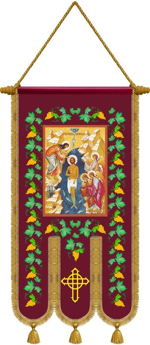 Prapuri / Steaguri bisericesti, fata-verso - Noi, 50 x 100 cm
