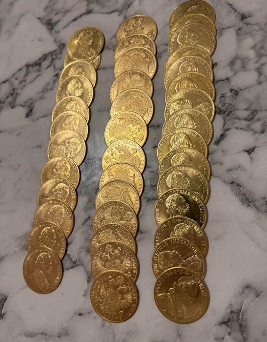 Monede franc.ios placate cu aur 24k