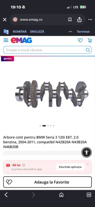 Vibrochen  arbore cotit N43B20 BMW 2004 - 2011  benzina nou