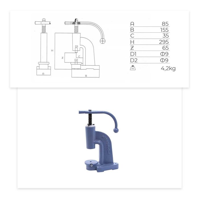 Тапицерска преса+матрица за обличане на копчета+50бр ПВЦ заготовки