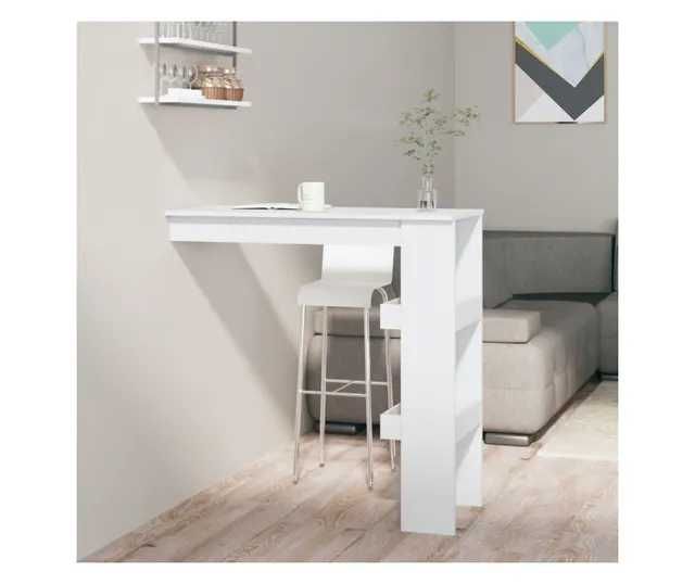 Masă bar de perete, alb, 102x45x103,5 cm