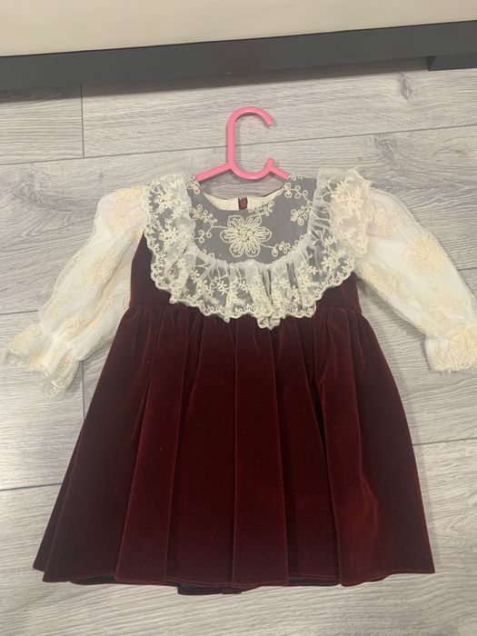 Rochie+botosi ocazie catifea grena