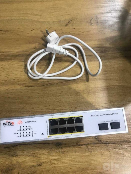 Wi-Tek WI-PCES310GF(V2) 8-port PoE+ коммутатор. PoE+ Swicth  IP
