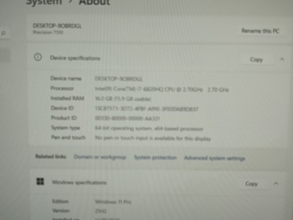 Laptop Workstation Gaming Editare Dell Precision 7510 - i7-6820HQ 16gb