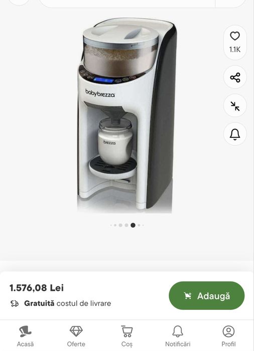 Vand aparat de lapte baby brezza