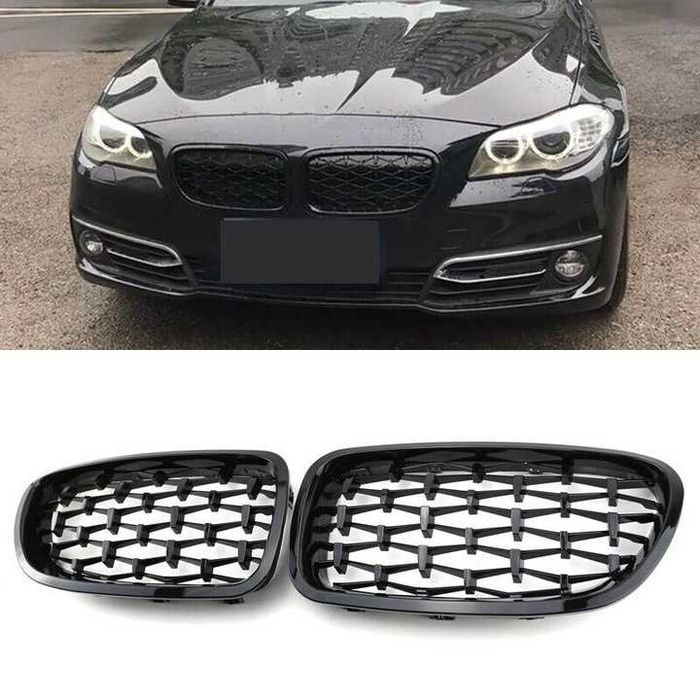 Grile Nari M Diamond BMW F10 F11 Negru Lucios Complet, Grila Dubla