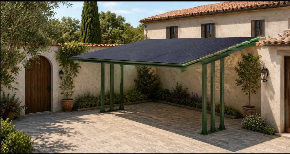 Carport auto zincat model Solar 200
