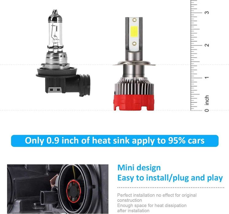 H7 LED крушки за фарове 6000K HI Beam 55W 8000 лумена