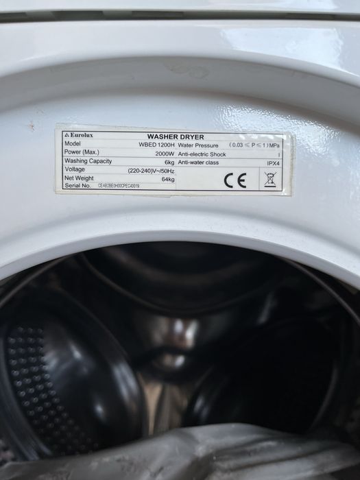 Пералня/Сушилня за вграждане Eurolux