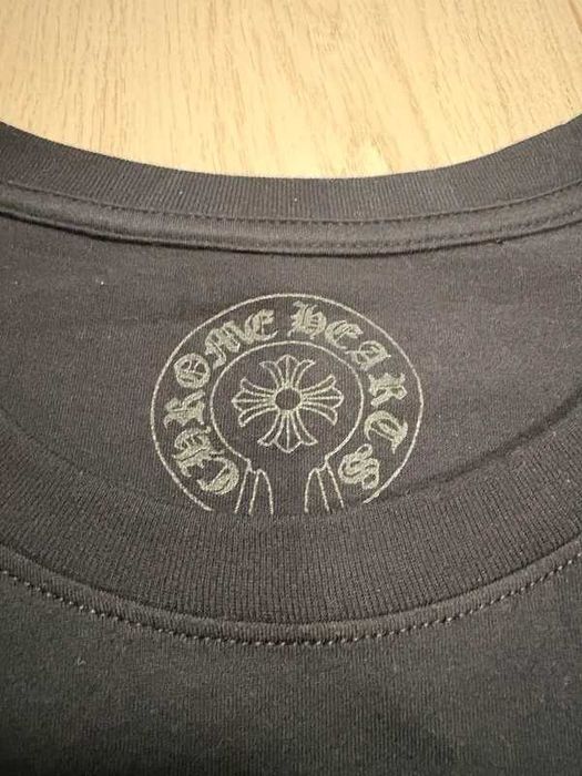 Chrome Hearts Horseshoe Logo Red on Black Longsleeve