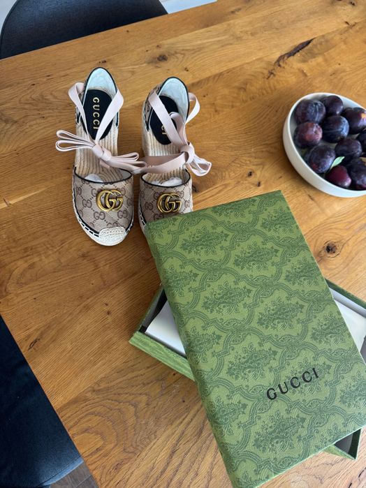 Gucci дамски сандал еспадрили платформа wedge sandal