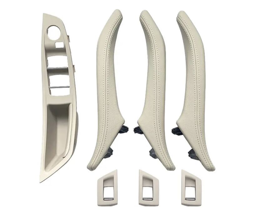 Set manere complete piele crem bej oyster negru Bmw seria 5 f10 f11