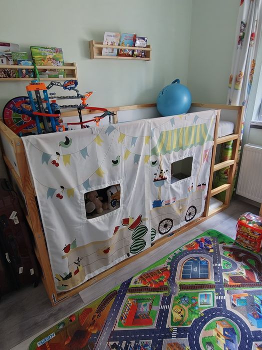 Vand Pat Reversibil alb/pin 90x200 cm