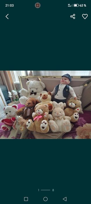 Yumshoq Uyinchoqlar sotiladi hammasi yangi