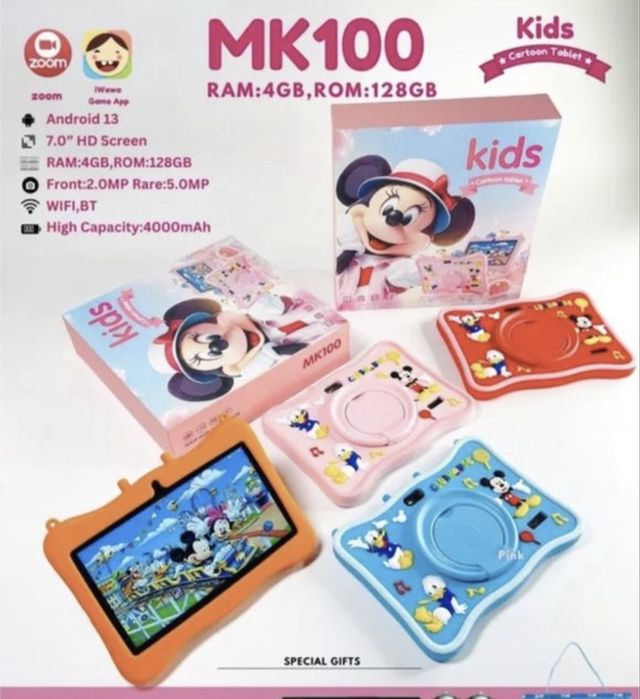 Планшет детский MK100 Detskiy planshet 13 android 4/128gb