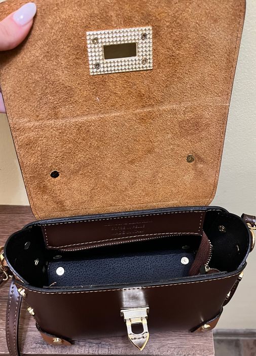 Ежедневна чанта от естествена кожа - кафява