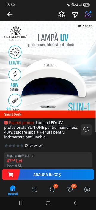 Set manichiura/pedichiura SANITAS SMA 37+ lampa un cadou