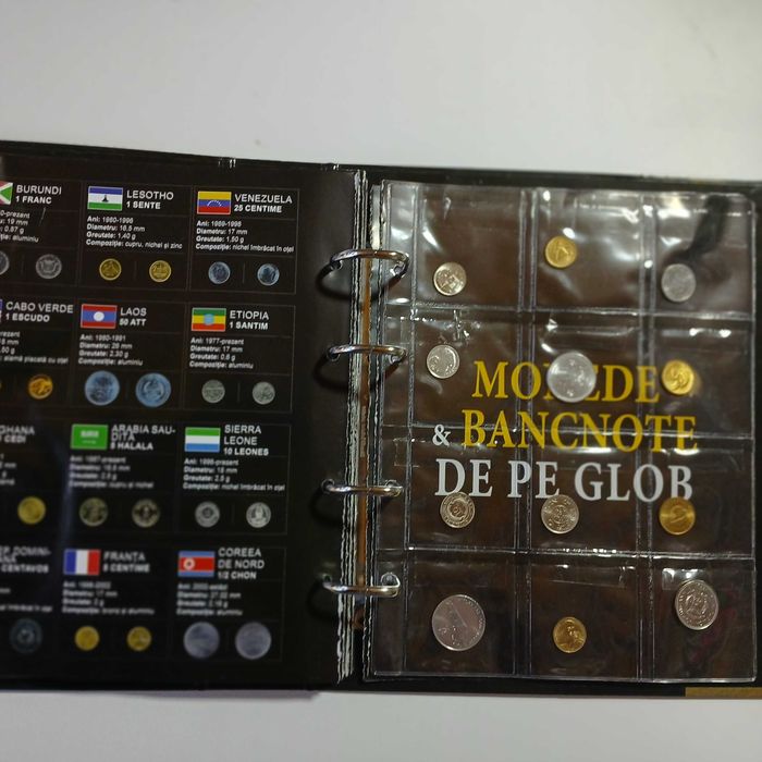 Vand Colectia Monede si Bancnote de pe glob 150 numere 3 glasoare cu 138 bancnote si 98 monede plus