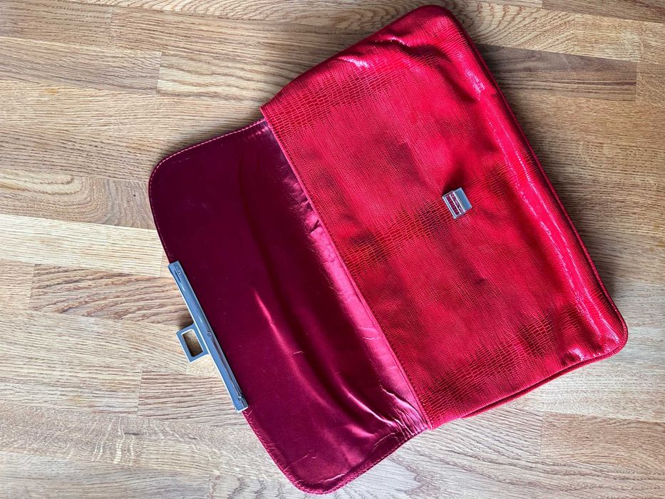 Geanta/plic piele roșie