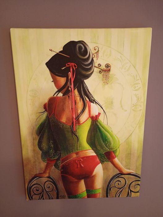 Tablou Geisha, print pe panza