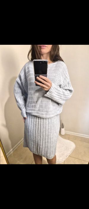 Плетена рокля с пуловер голям размер