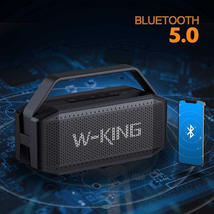 Bluetooth Колонка W-KING, 60W, Powerful Bass, TWS, NFC, TF Card