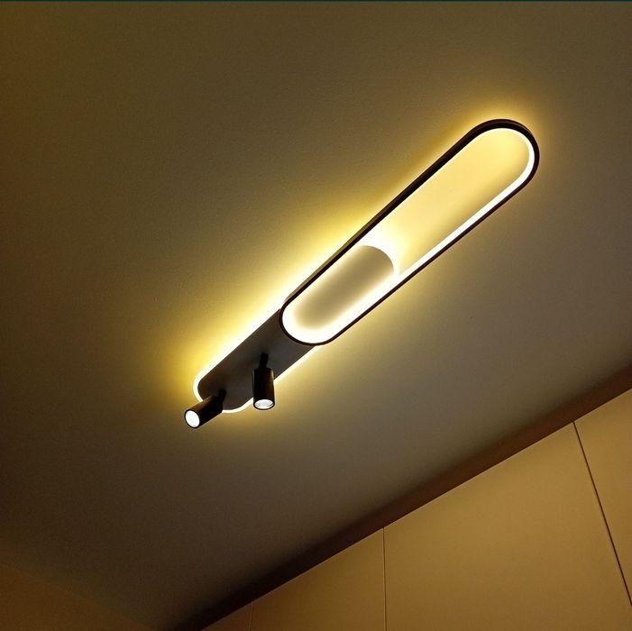 Lustra LED 49W Lumina Rece Calda Neutra 2 Proiectoare Reglabil Acril