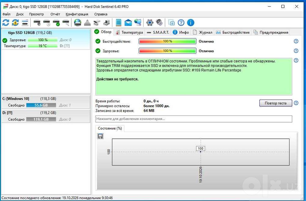 SSD sata 128 gb.