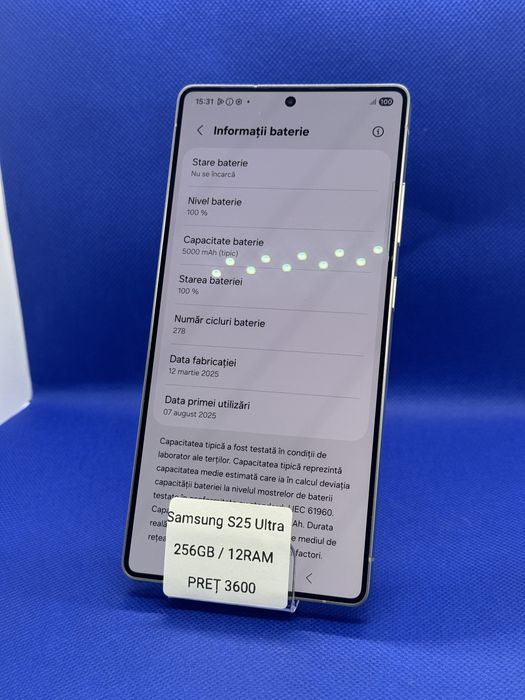 Magazin Vindem: Samsung S25 Ultra, 256GB, 12 RAM