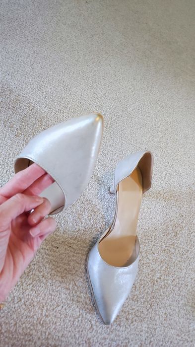 Pantofi piele sidefați auriu măsura 37