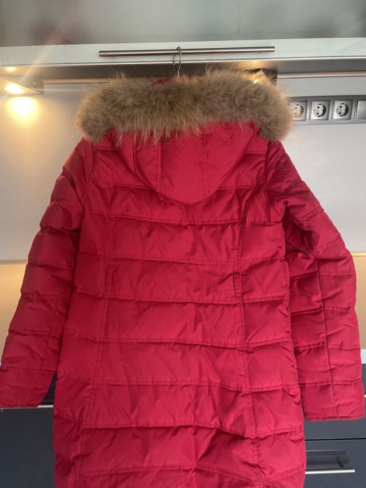 яке за зимата с естествена кожа на  качулката 80% пух 20% пера